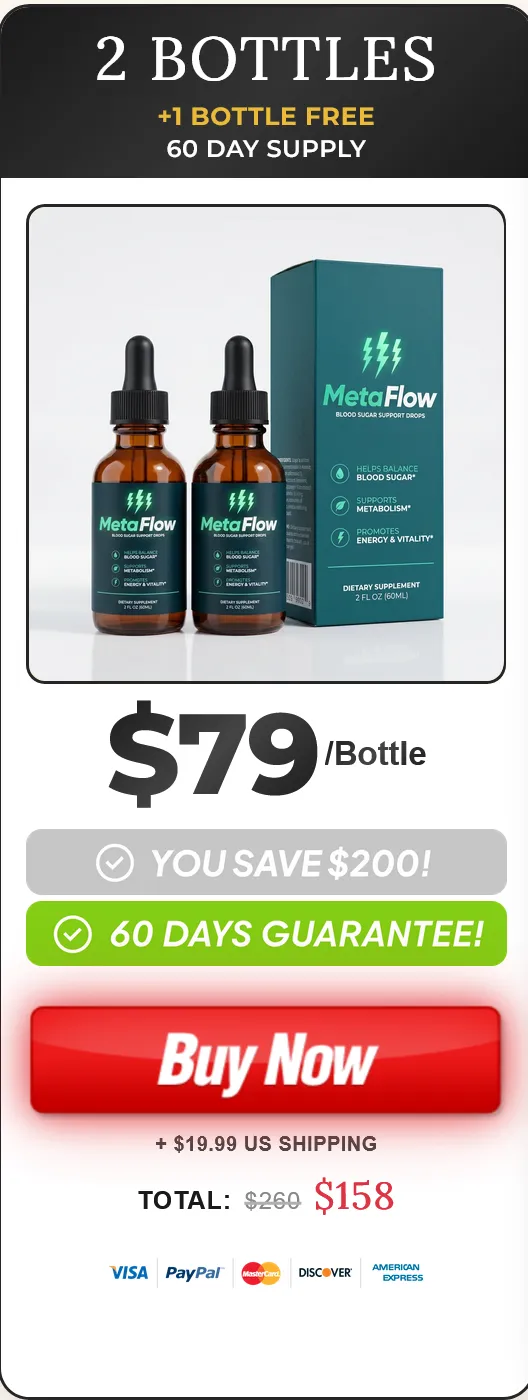 MetaFlow 2 bottle package for 60-day blood sugar support and steady daily energy