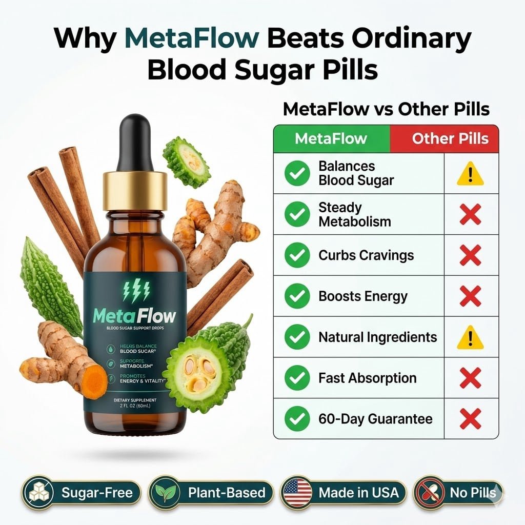 MetaFlow bottle with natural ingredients and iced tea splash